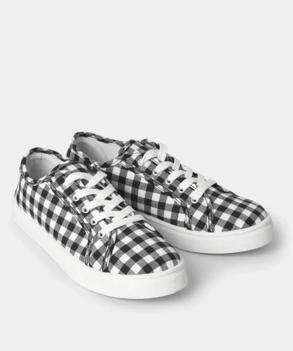 Sale Boots & Shoes | Women's Joe Browns Dear Lydia Gingham Pumps Black/White