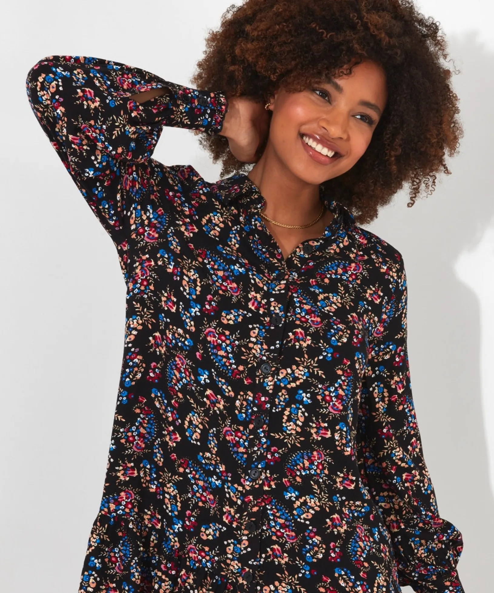 ditsy_daydream_tunic_dres_4.webp Shop Women's Collection | Tops, Tunics & Blouses | Sale Tops, Tunics & Blouses | Top Picks | Women's | Women's Joe Browns Ditsy Daydream Tunic Dress Multi