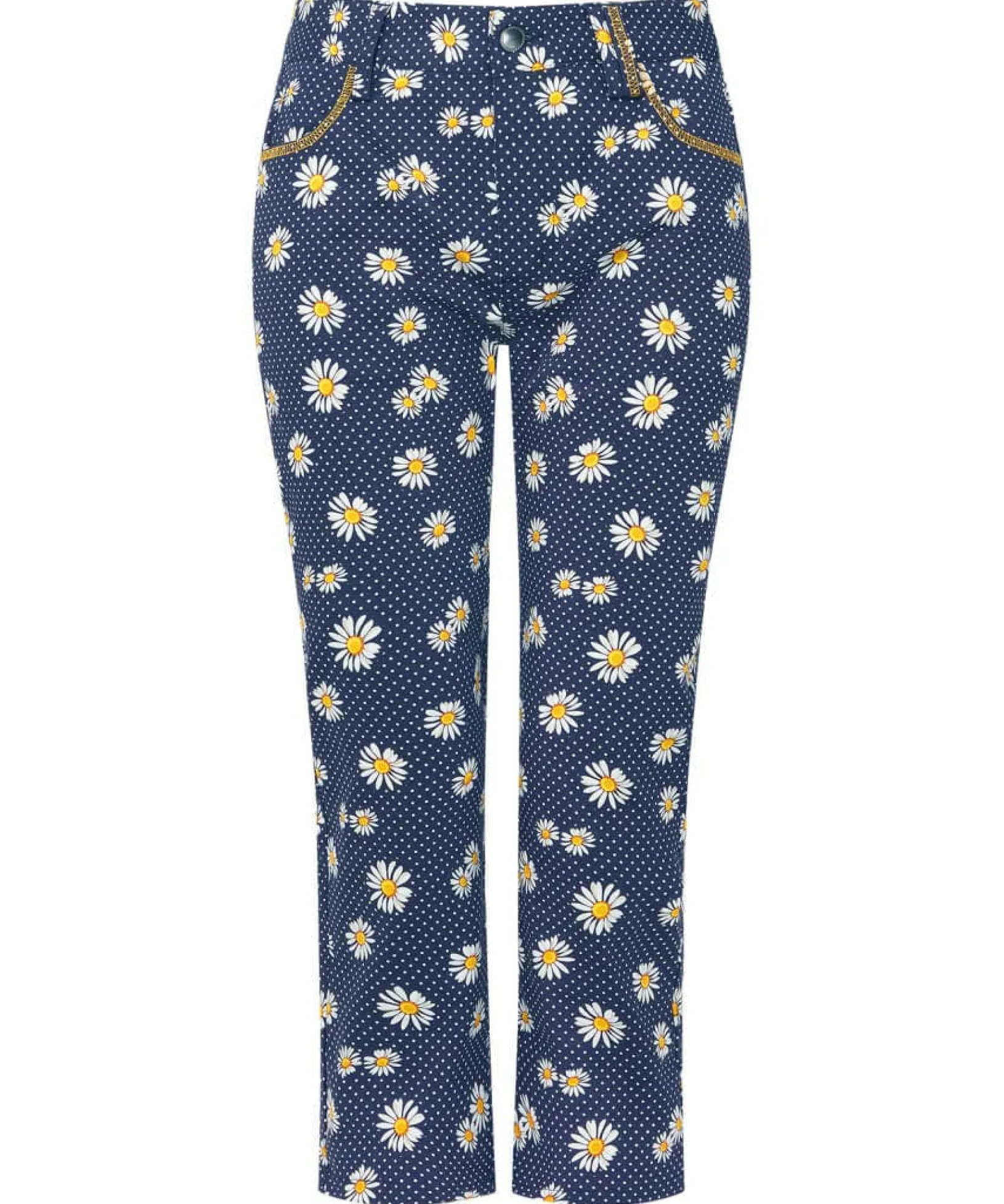 dots_and_daisies_crop_tro_1.webp Sale Jeans & Trousers | Women's Joe Browns Dots And Daisies Crop Trousers Blue