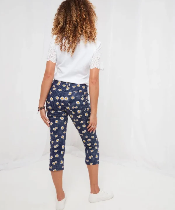Sale Jeans & Trousers | Women's Joe Browns Dots And Daisies Crop Trousers Blue