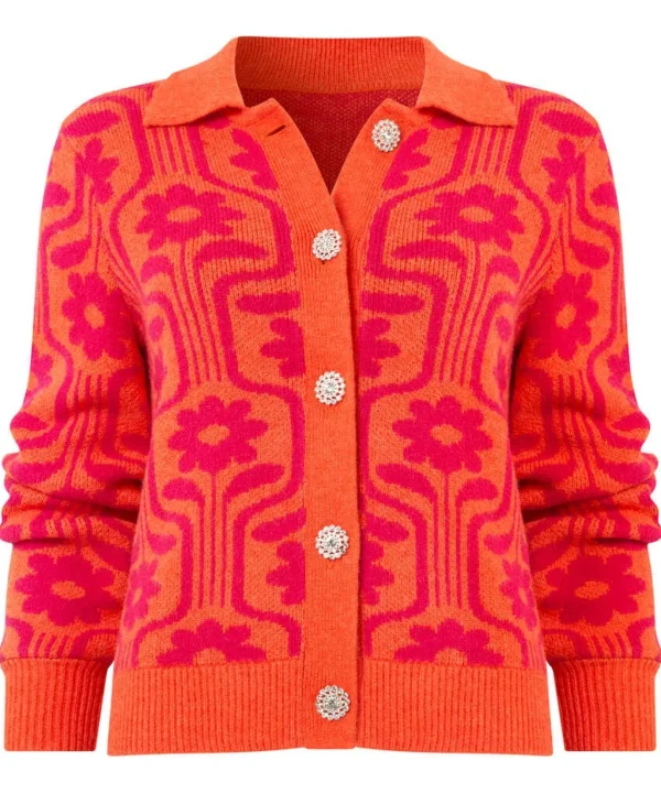 Shop Women's Collection | Cardigans & Coatigans | Top Picks | Top Picks Joe Browns Dreamy Daisy Cardigan Orange