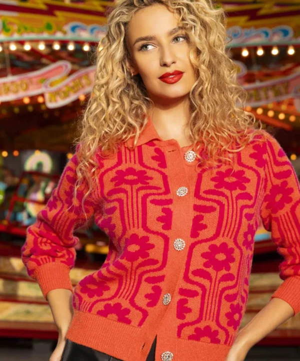 Shop Women's Collection | Cardigans & Coatigans | Top Picks | Top Picks Joe Browns Dreamy Daisy Cardigan Orange
