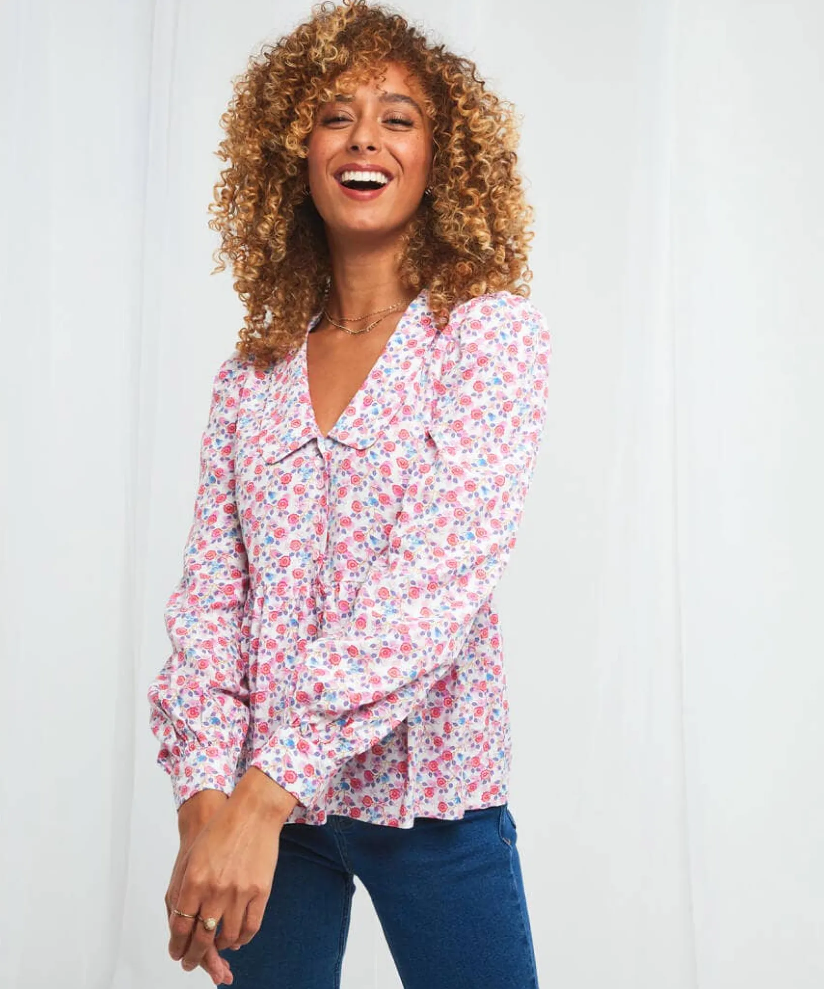 dreamy_ditsy_top_2.webp Sale Tops, Tunics & Blouses | Women's Joe Browns Dreamy Ditsy Top Pink