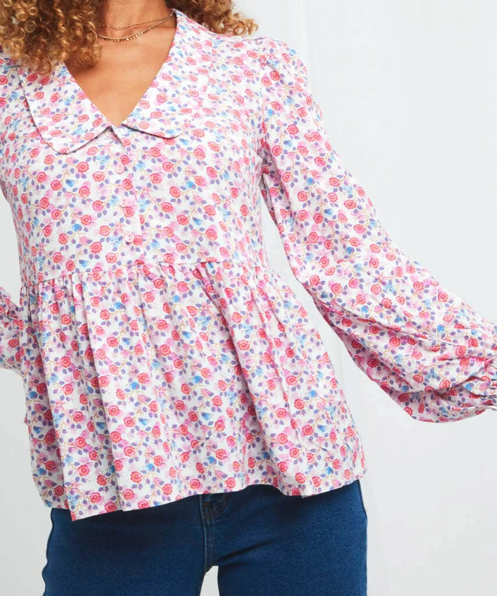 dreamy_ditsy_top_4.webp Sale Tops, Tunics & Blouses | Women's Joe Browns Dreamy Ditsy Top Pink
