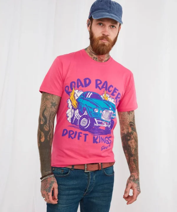 Sale Tops & T-Shirts | Men，s Joe Browns Drift Kings Tee Pink