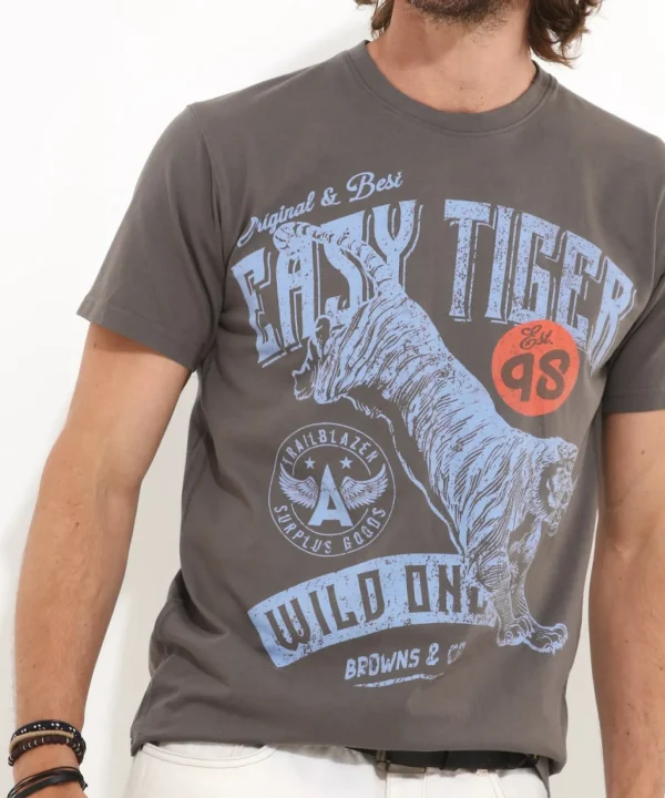 Shop Men's Collection | Graphic T-Shirts | Tops & T-Shirts | Sale Tops & T-Shirts | Top Picks | Top Picks | Men，s | Men，s Joe Browns Easy Tiger Tee Grey