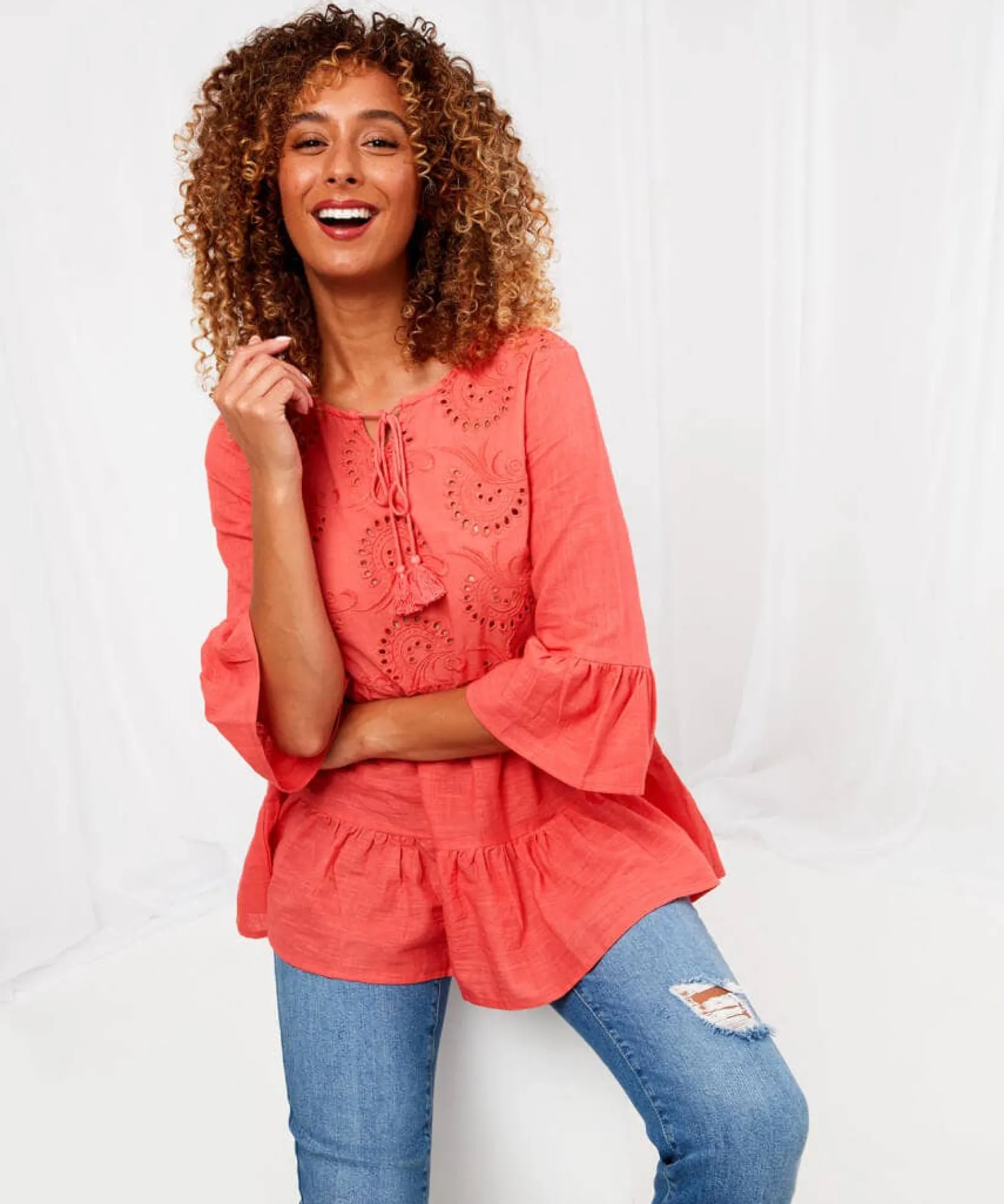 easy_wearer_summer_top_0.webp Sale Tops, Tunics & Blouses | Women's Joe Browns Easy Wearer Summer Top Orange