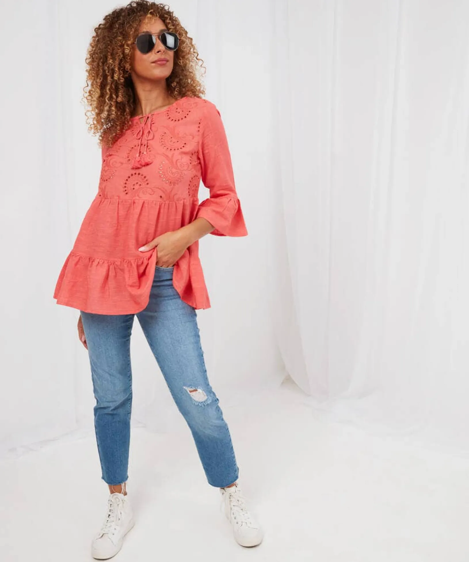 easy_wearer_summer_top_2.webp Sale Tops, Tunics & Blouses | Women's Joe Browns Easy Wearer Summer Top Orange
