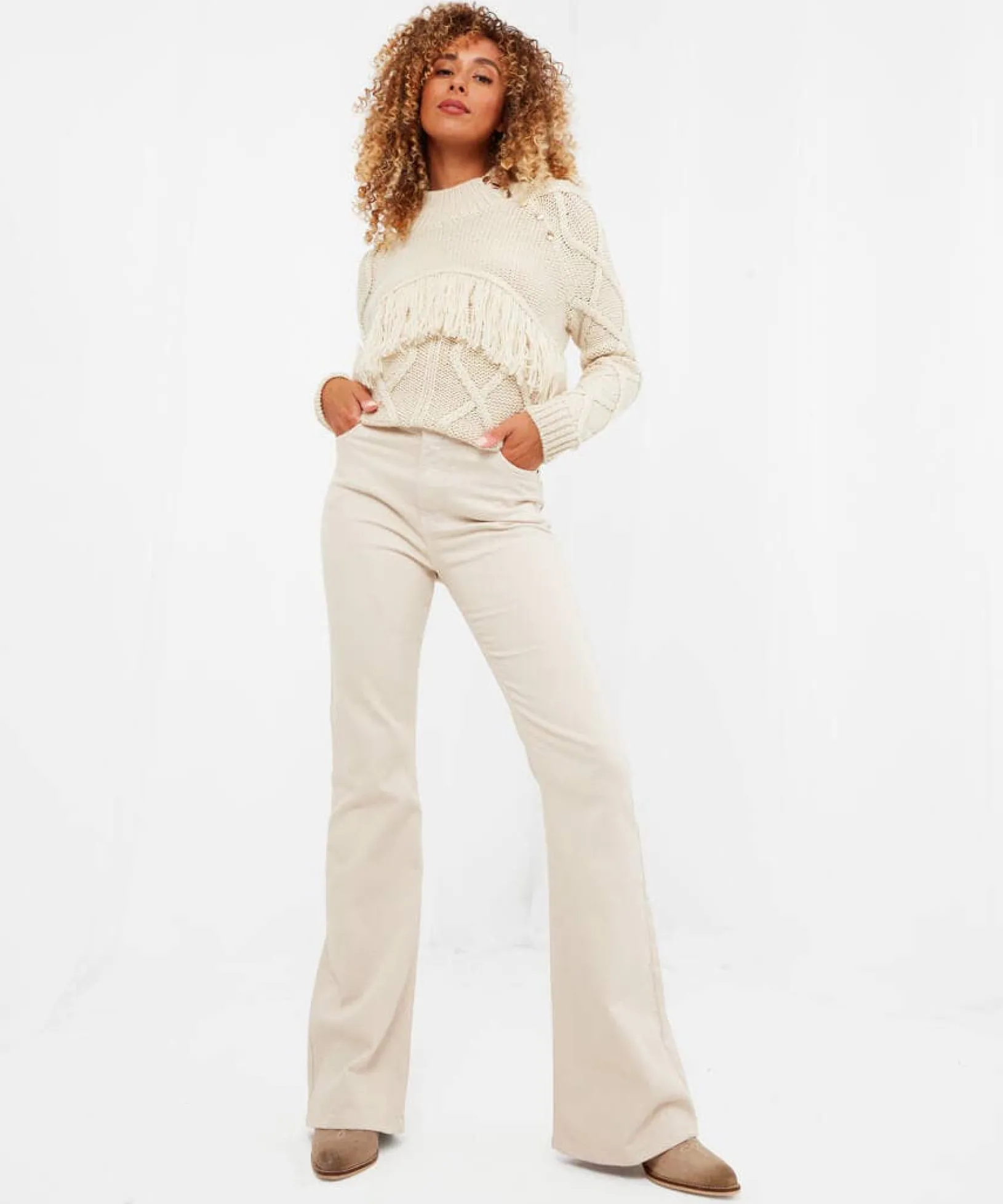 ecru_bootcut_jeans_2.webp Jeans & Trousers | Women's Joe Browns Bootcut Jeans Ecru