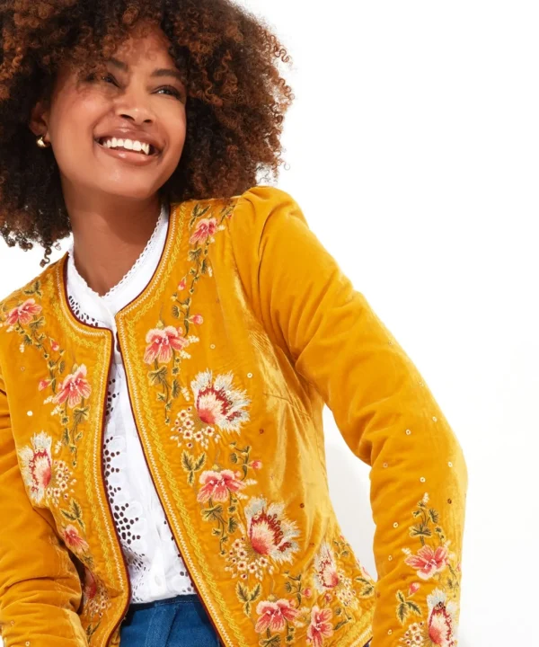 Coats & Jackets | Shop Blazers | Sale Coats & Jacket | Women's | Women's | Women's Joe Browns Elegantly Embroidered Boutique Jacket Yellow