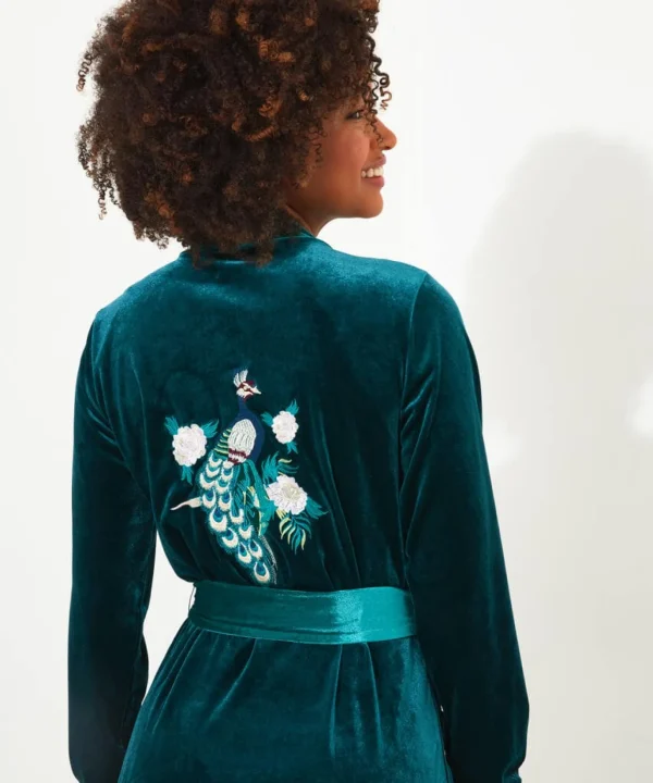 Shop Women's Collection | Pyjamas & Loungewear | Gifts | Sale Pyjamas & Loungewear | Top Picks | Women's | Women's | Women's Joe Browns Embroidered Dressing Gown Teal