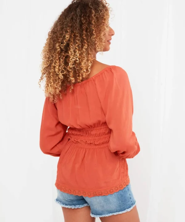 Sale Tops, Tunics & Blouses | Women's Joe Browns Embroidered Elegance Top Orange / White