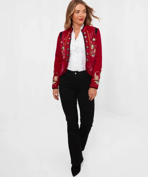 Shop Blazers | Sale Coats & Jacket | Women's | Women's Joe Browns Enchanting Embroide Jacket Red