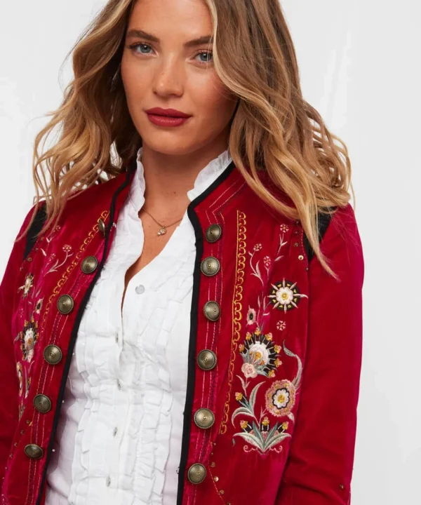 Shop Blazers | Sale Coats & Jacket | Women's | Women's Joe Browns Enchanting Embroide Jacket Red