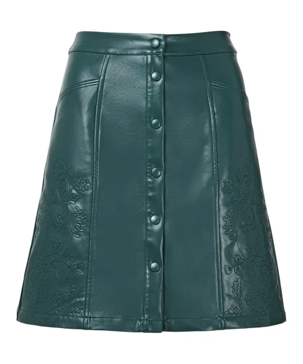 Skirts | Sale Skirts | Women's | Women's Joe Browns Enchanting Embroidered PU Skirt Green