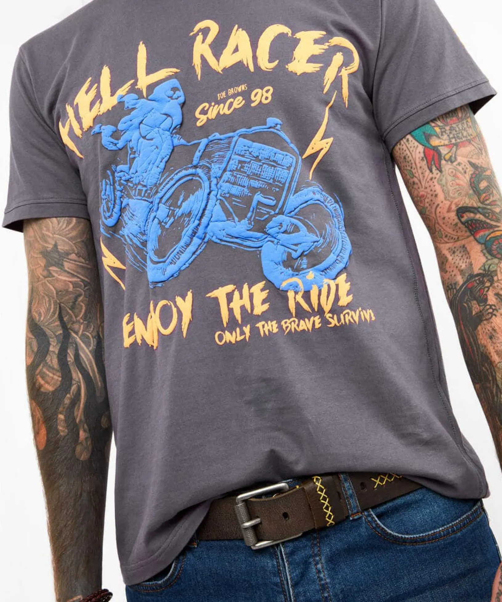 enjoy_the_ride_tee_4.webp Sale Tops & T-Shirts | Men,s Joe Browns Enjoy the Ride Tee Grey