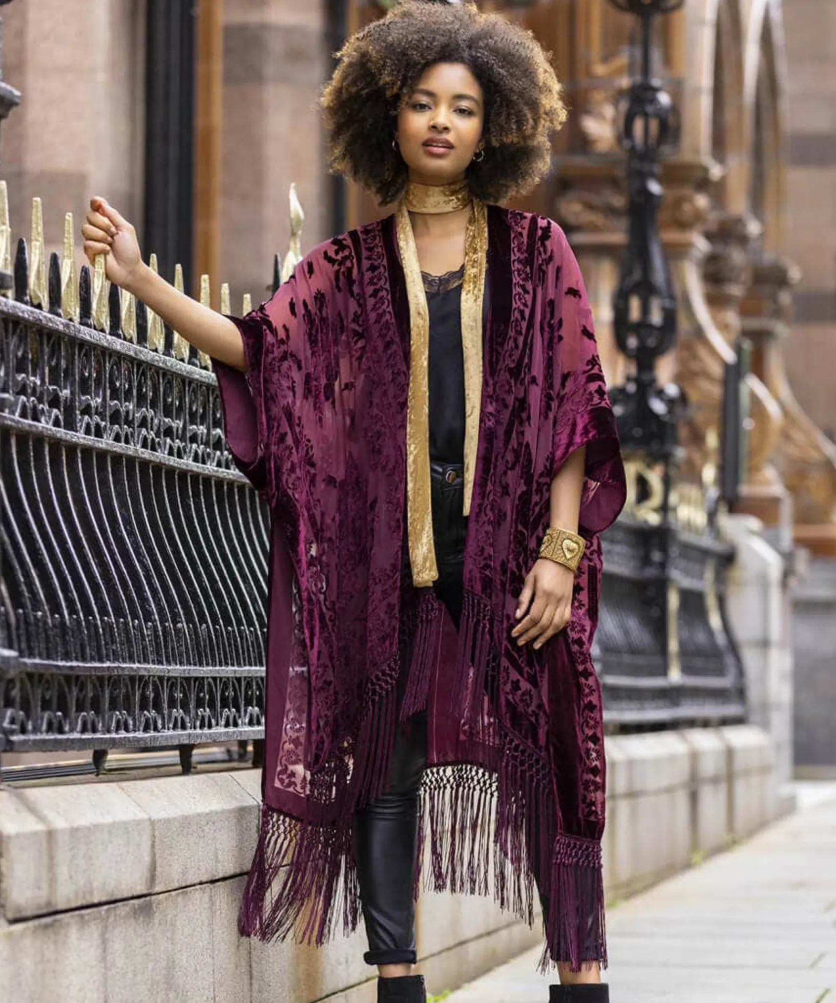 evening_song_devore_kimon_2.webp Occasion Outfits | Gifts | Cardigans & Coatigans | Accessories & Jewellery | Top Picks | Women's | Top Picks | Women's Joe Browns Evening Song Devore Kimono Wine