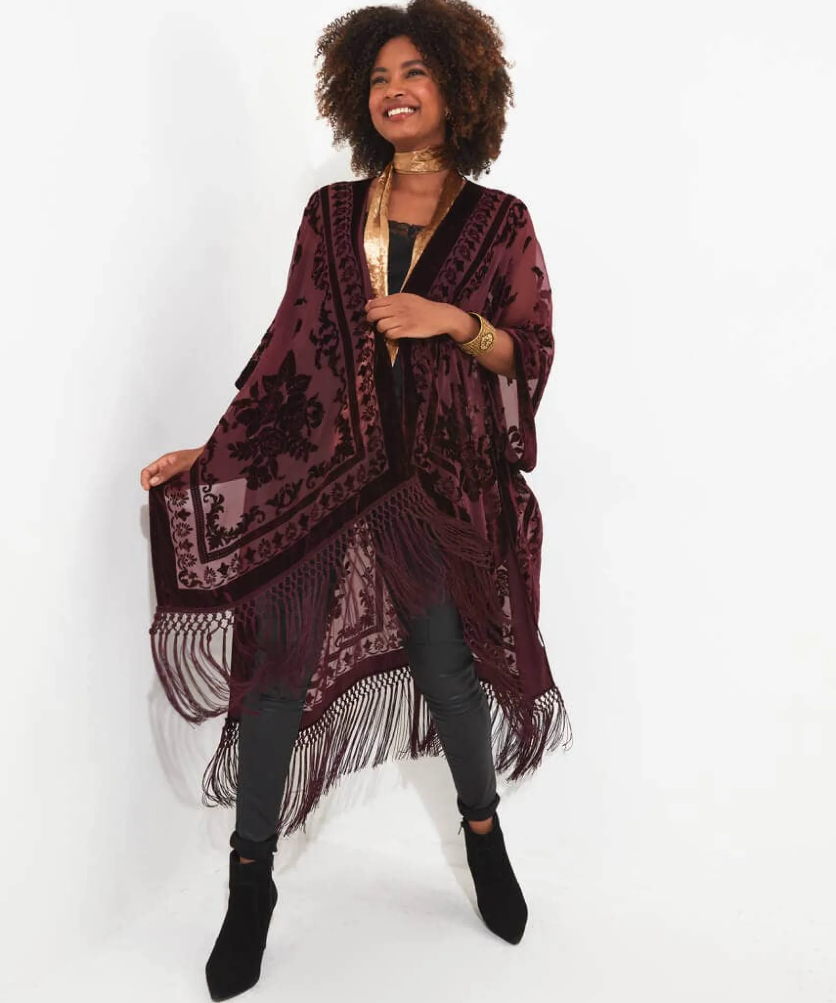 evening_song_devore_kimon_3.webp Occasion Outfits | Gifts | Cardigans & Coatigans | Accessories & Jewellery | Top Picks | Women's | Top Picks | Women's Joe Browns Evening Song Devore Kimono Wine