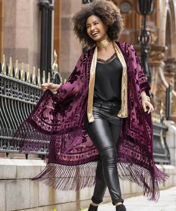 Occasion Outfits | Gifts | Cardigans & Coatigans | Accessories & Jewellery | Top Picks | Women's | Top Picks | Women's Joe Browns Evening Song Devore Kimono Wine