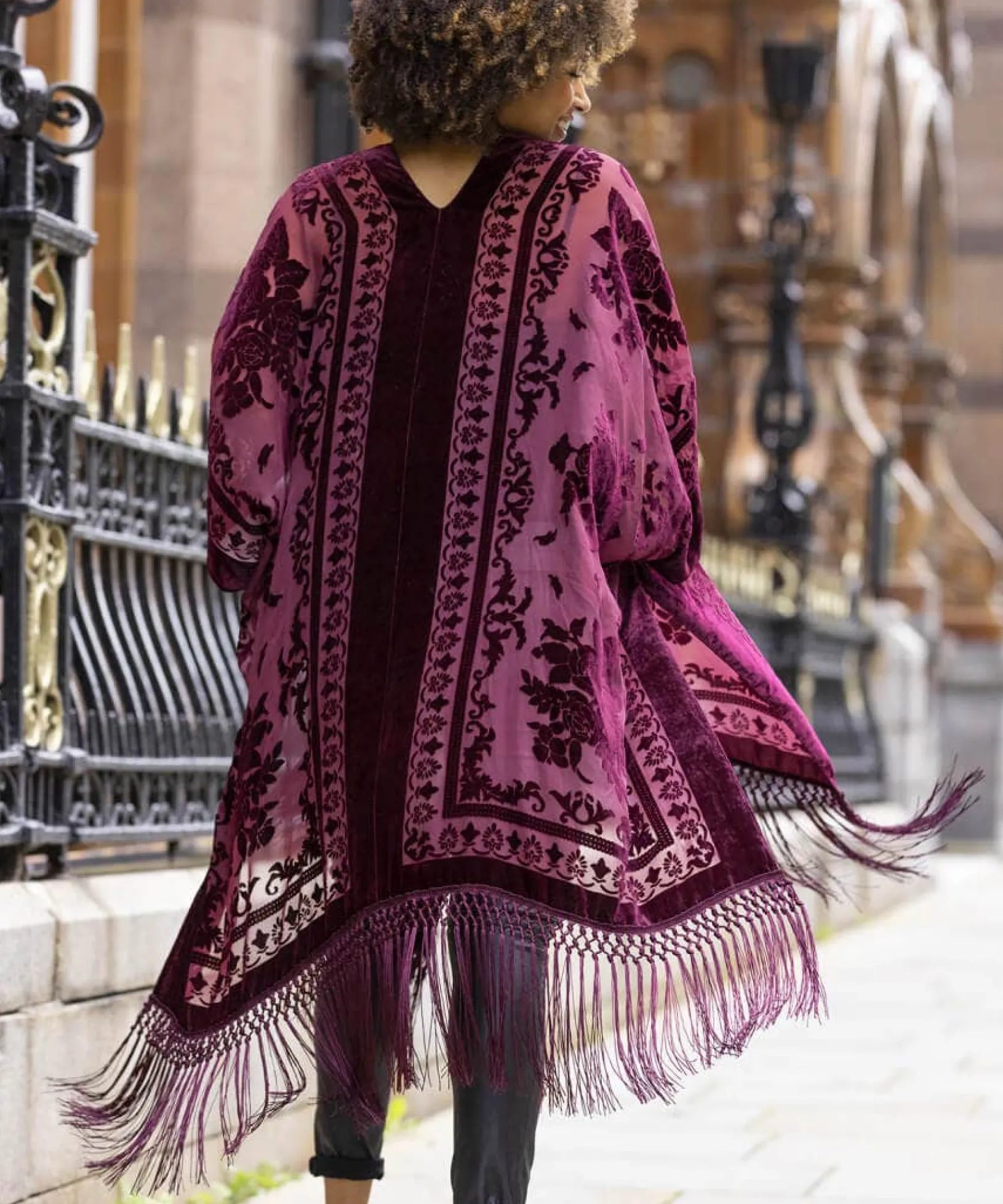 evening_song_devore_kimon_7.webp Occasion Outfits | Gifts | Cardigans & Coatigans | Accessories & Jewellery | Top Picks | Women's | Top Picks | Women's Joe Browns Evening Song Devore Kimono Wine