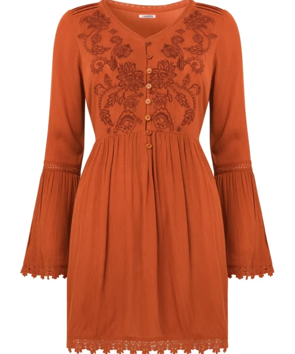 Shop Women's Collection | Tops, Tunics & Blouses | Sale Tops, Tunics & Blouses | Top Picks | Women's | Women's Joe Browns Ever So Pretty Embroidered Tunic Top Orange