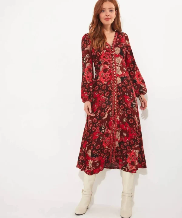 Shop Women's Collection | Boho Dresses | Party Dresses | Occasion Outfits | Petite | Dresses | Top Picks | Top Picks | Top Picks | Top Picks | Women's | Women's Joe Browns Evie Boho Dress Red / Multi