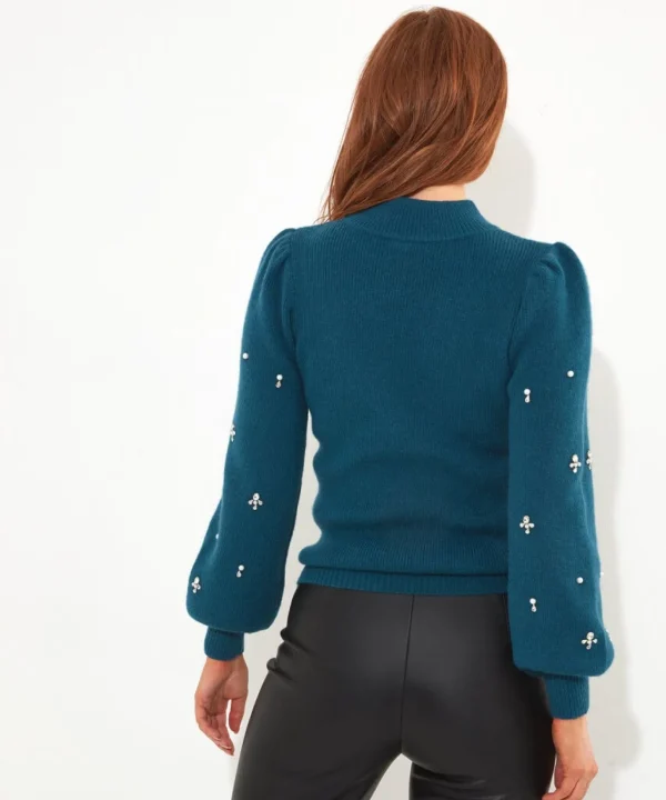 Shop Women's Collection | Occasion Outfits | Cardigans & Coatigans | Sale Knitwear & Jumpers | Top Picks | Top Picks | Top Picks | Women's Joe Browns Exquisite Embellished Jumper Teal