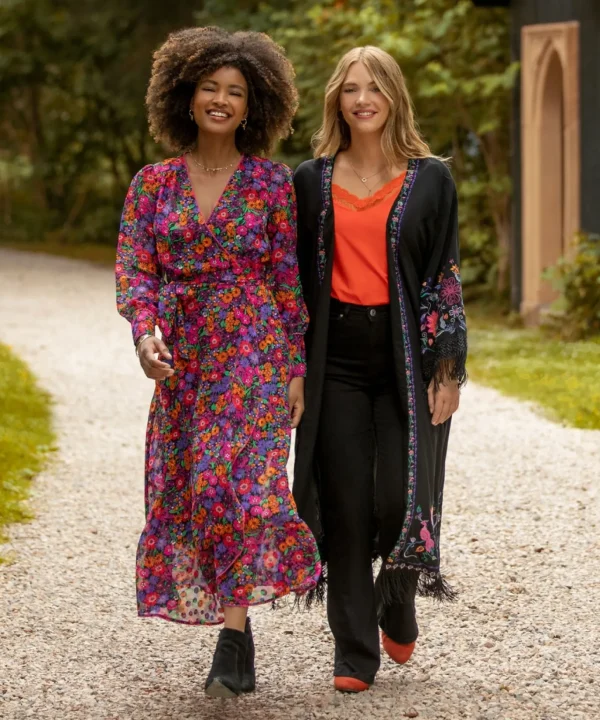 Tops, Tunics & Blouses | Sale Tops, Tunics & Blouses | Women's | Women's Joe Browns Exquisite Embroidered Kimono Black