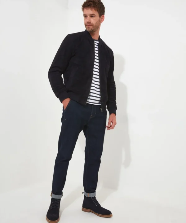 Shop Men's Collection | Leather Jackets | Layering Essentials | Coats & Jackets | Top Picks | Men,s | Men,s | Men,s Joe Browns Exquisite Premium Suede Bomber Navy