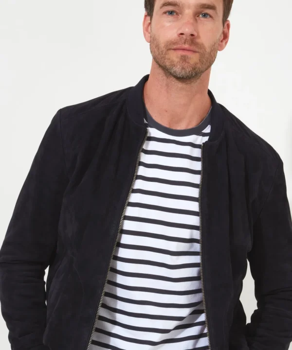 Shop Men's Collection | Leather Jackets | Layering Essentials | Coats & Jackets | Top Picks | Men,s | Men,s | Men,s Joe Browns Exquisite Premium Suede Bomber Navy
