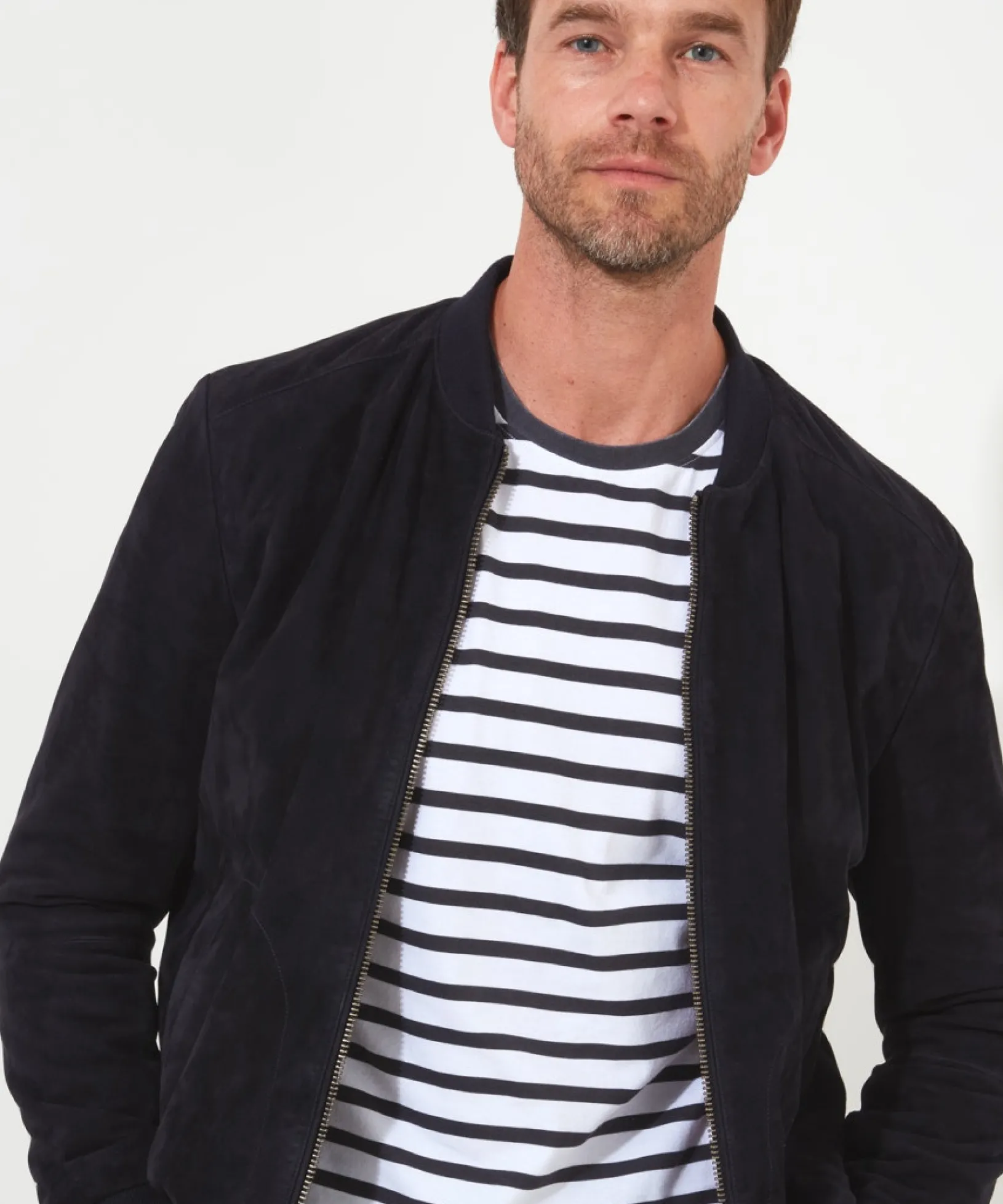 exquisite_premium_suede_b_5.webp Shop Men's Collection | Leather Jackets | Layering Essentials | Coats & Jackets | Top Picks | Men,s | Men,s | Men,s Joe Browns Exquisite Premium Suede Bomber Navy