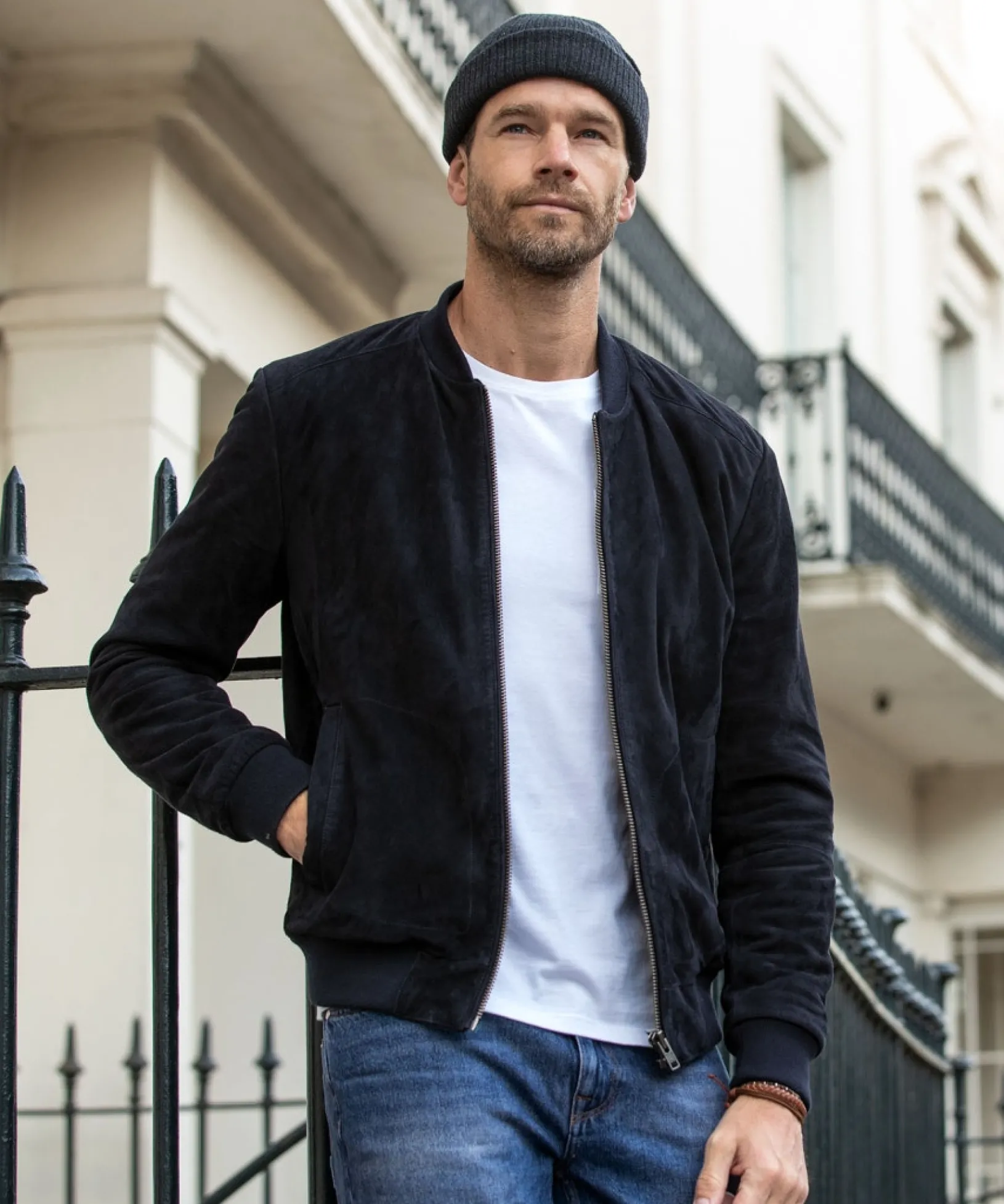 exquisite_premium_suede_b_7.webp Shop Men's Collection | Leather Jackets | Layering Essentials | Coats & Jackets | Top Picks | Men,s | Men,s | Men,s Joe Browns Exquisite Premium Suede Bomber Navy