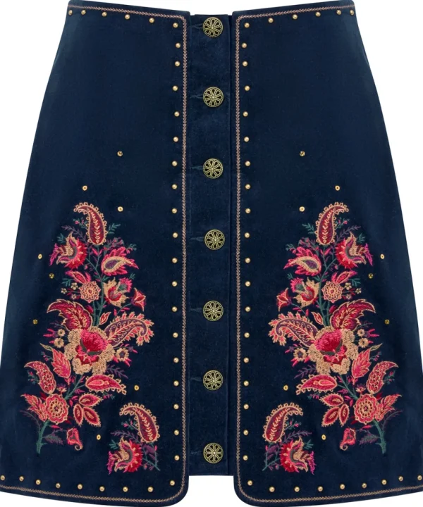 Skirts | Sale Skirts | Women's | Women's Joe Browns Extraordinary Embroidered Skirt Navy