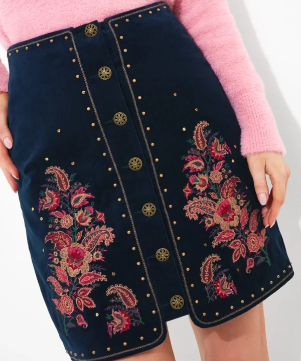 Skirts | Sale Skirts | Women's | Women's Joe Browns Extraordinary Embroidered Skirt Navy
