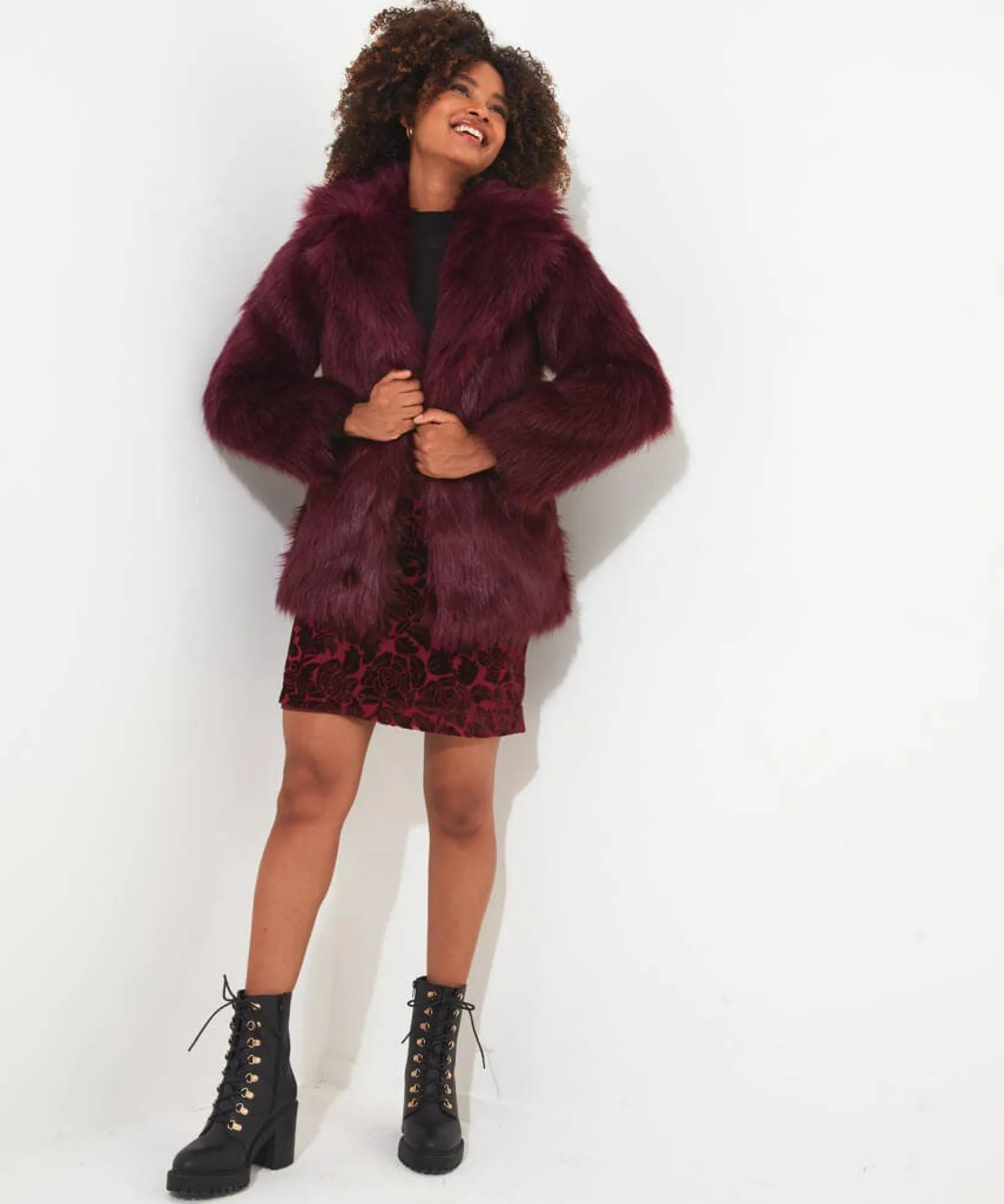 fabulous_faux_fur_coat_3.webp Shop Women's Collection | Occasion Outfits | Gifts | Coats & Jackets | Sale Coats & Jacket | Top Picks | Top Picks | Women's | Women's | Women's Joe Browns Fabulous Faux Fur Coat Berry