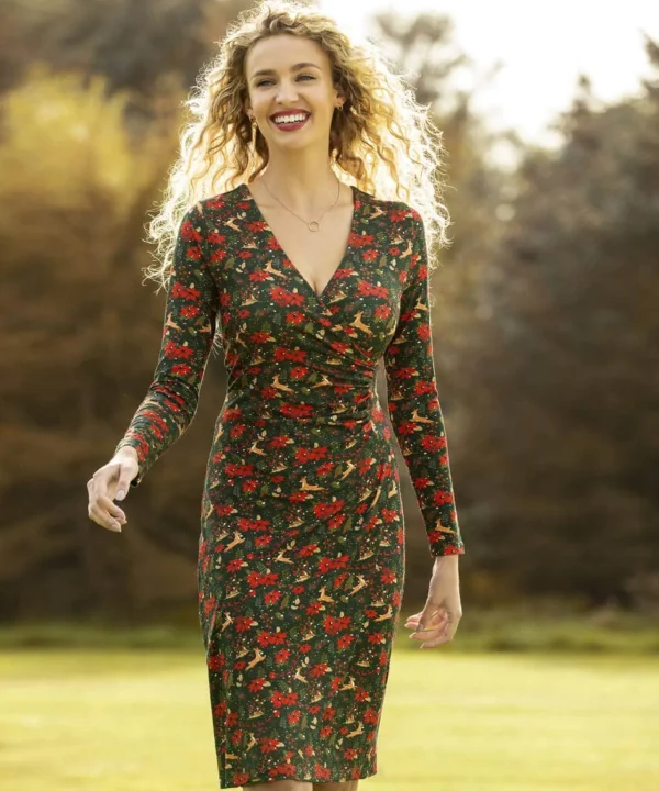 Party Dresses | Occasion Outfits | Dresses | Half Price Christmas Styles | Sale Dresses | Top Picks | Top Picks | Women's | Women's | Women's Joe Browns Fabulously Festive Wrap Dress Green