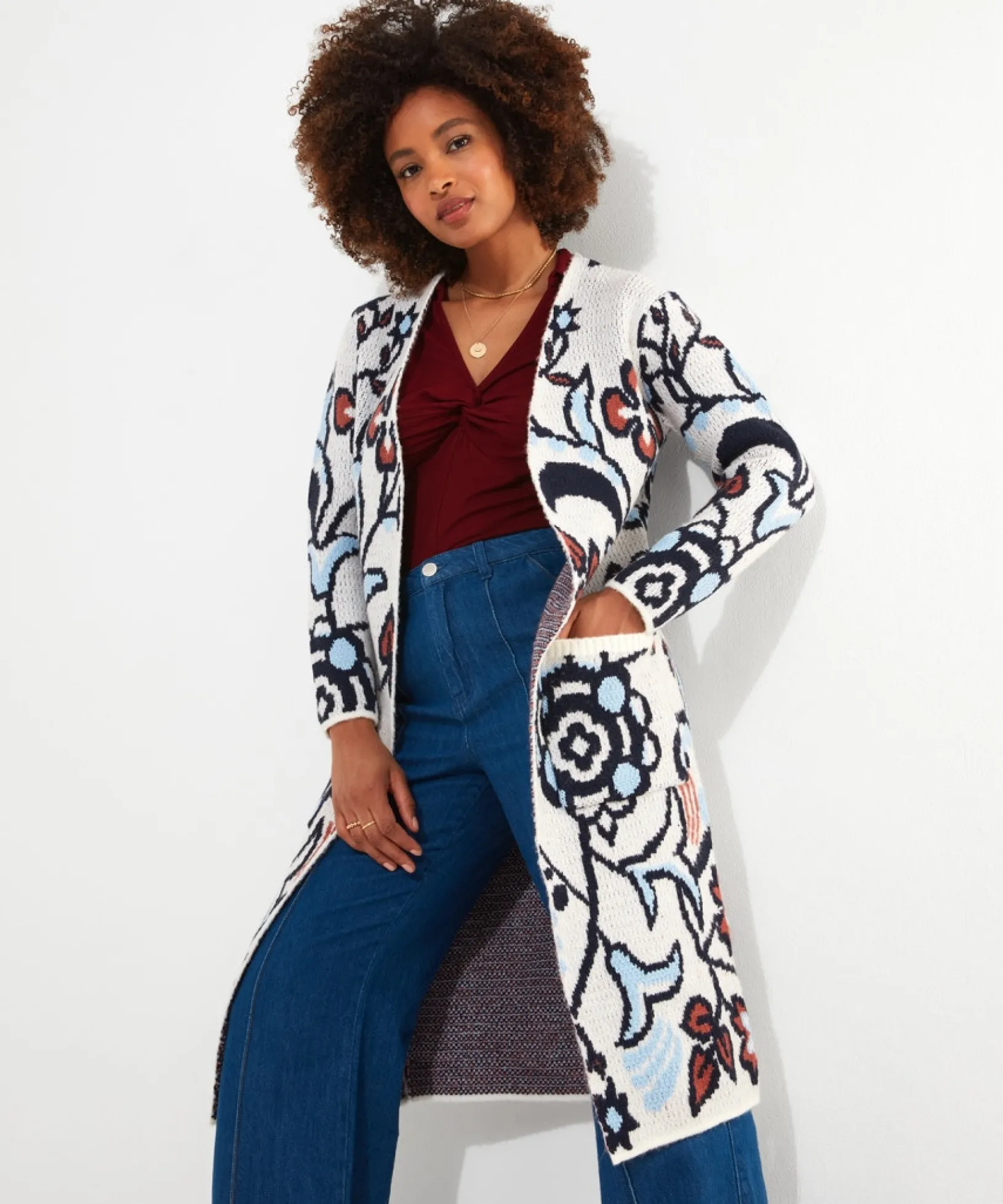 fancy_floral_cardigan_3.webp Cardigans & Coatigans | Sale Knitwear & Jumpers | Top Picks | Women's Joe Browns Fancy Floral Cardigan Blue