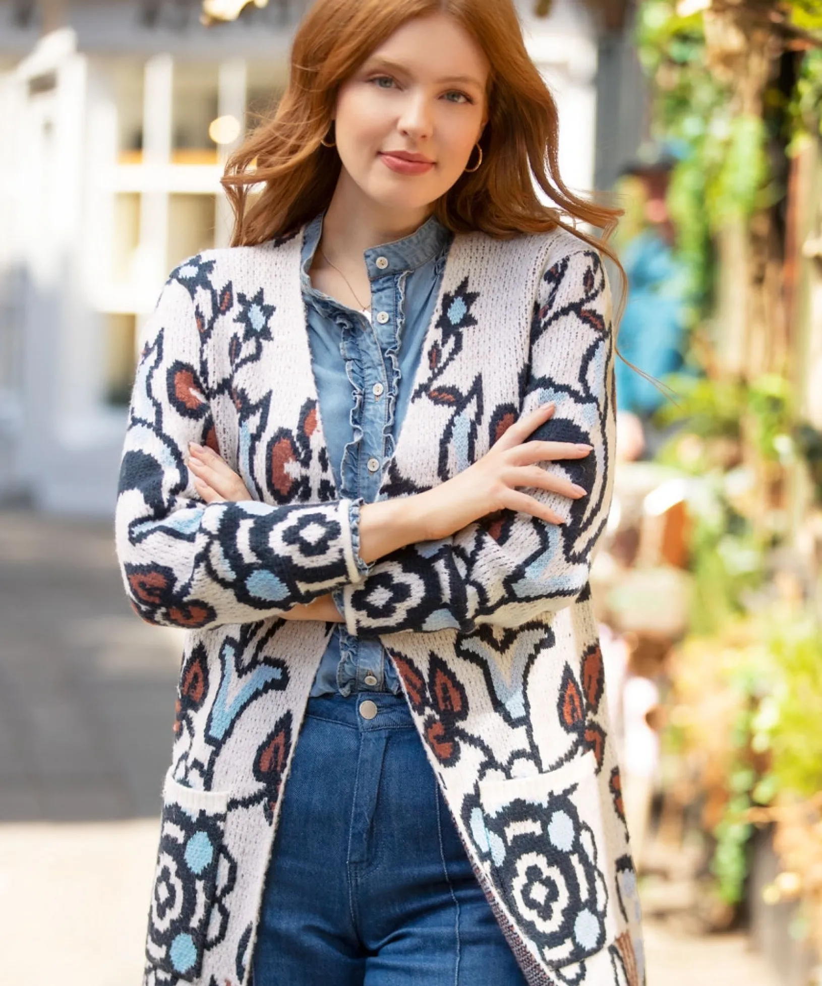 fancy_floral_cardigan_7.webp Cardigans & Coatigans | Sale Knitwear & Jumpers | Top Picks | Women's Joe Browns Fancy Floral Cardigan Blue