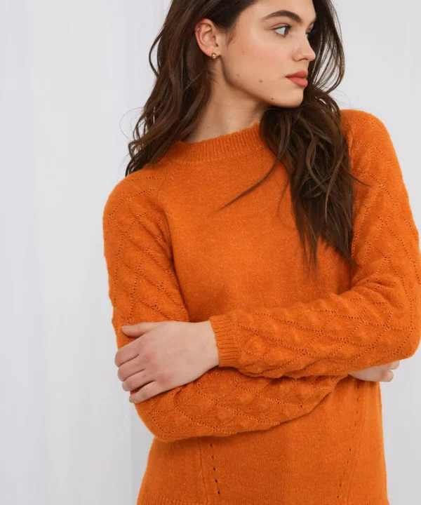 Cardigans & Coatigans | Sale Knitwear & Jumpers | Top Picks | Women's Joe Browns Fancy Sleeve Jumper Orange / Winter White