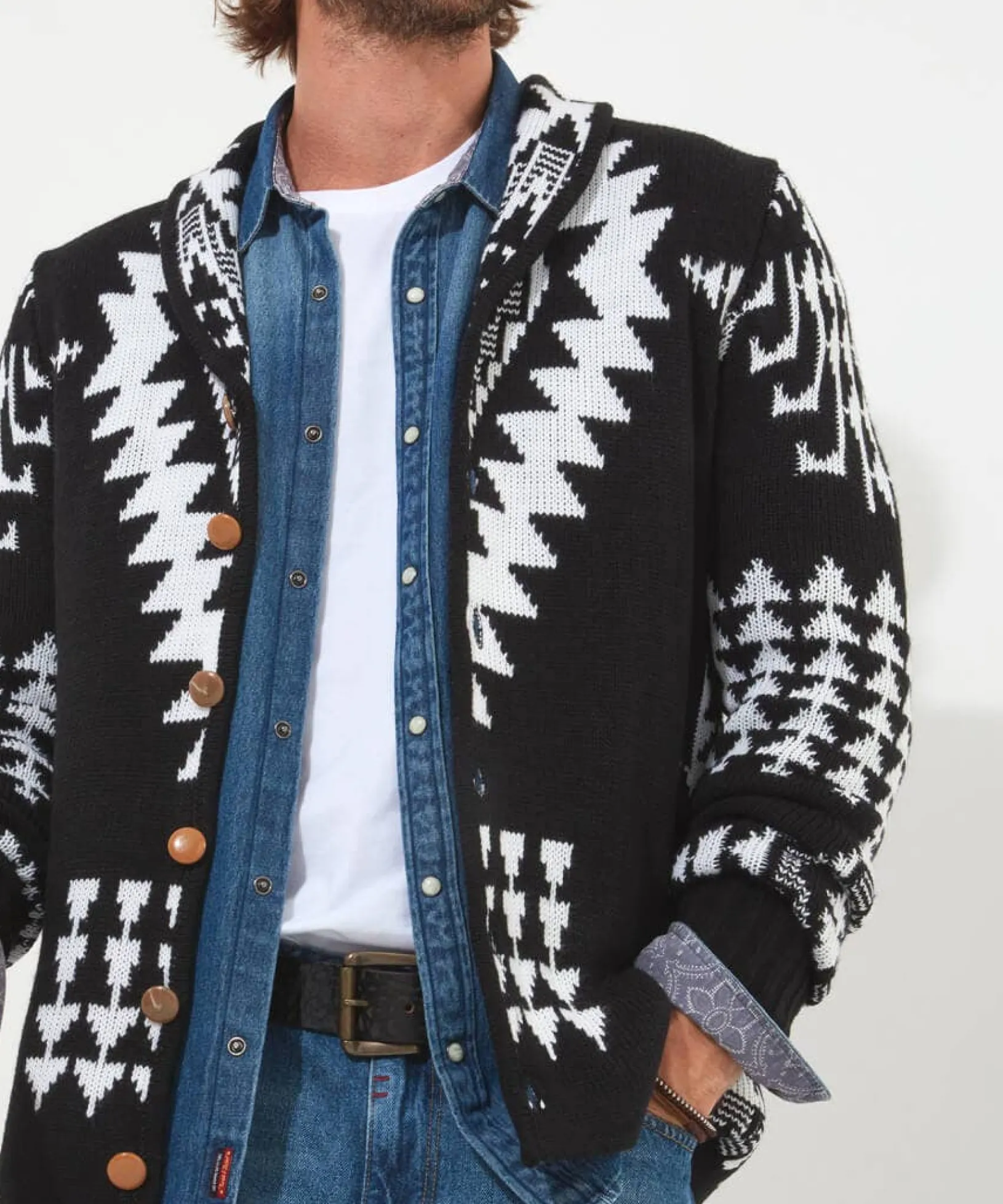 feeling_wild_cardigan_5.webp Shop Men's Collection | Knitwear & Jumpers | Gifts | Sale Knitwear & Jumpers | Top Picks | Men,s | Men,s | Men,s Joe Browns Feeling Wild Cardigan Black