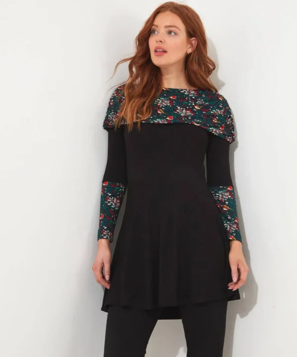 Shop Women's Collection | Tops, Tunics & Blouses | Dresses | Sale Tops, Tunics & Blouses | Top Picks | Women's | Women's | Women's Joe Browns Festive Bardot Tunic Black