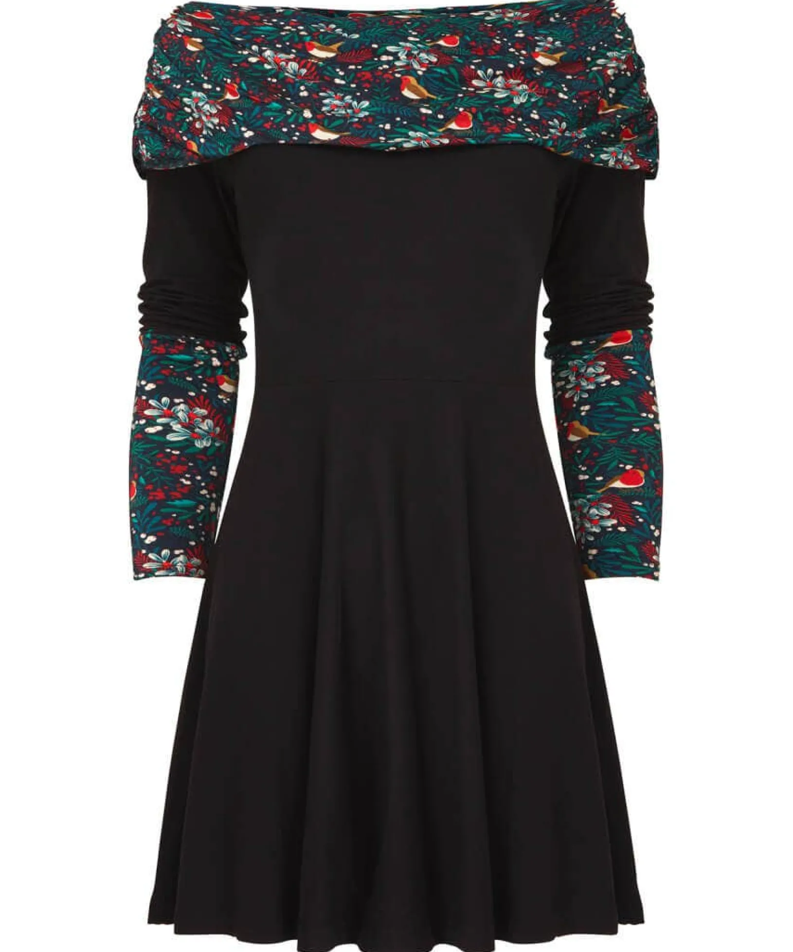 festive_bardot_tunic_1.webp Shop Women's Collection | Tops, Tunics & Blouses | Dresses | Sale Tops, Tunics & Blouses | Top Picks | Women's | Women's | Women's Joe Browns Festive Bardot Tunic Black