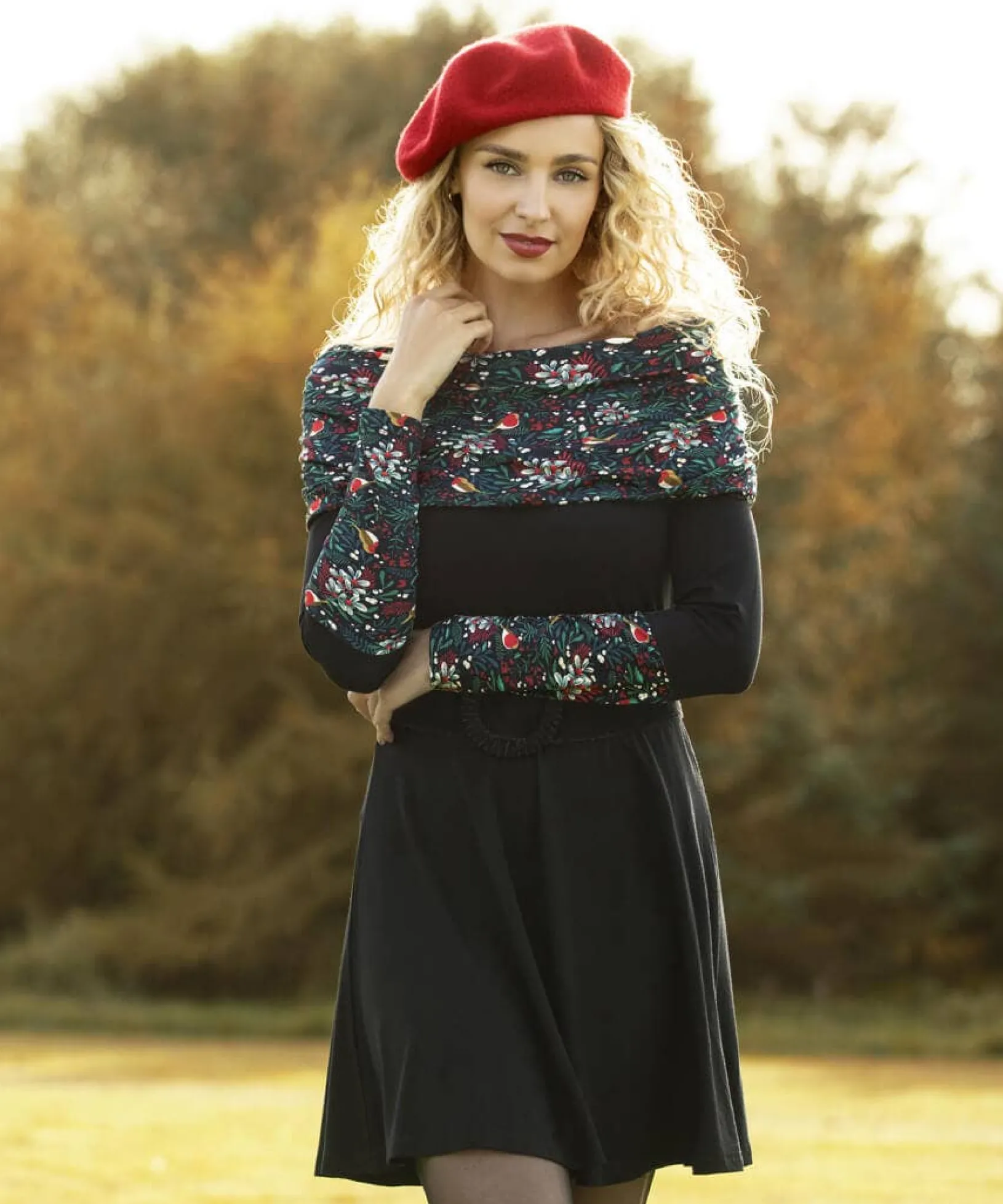 festive_bardot_tunic_2.webp Shop Women's Collection | Tops, Tunics & Blouses | Dresses | Sale Tops, Tunics & Blouses | Top Picks | Women's | Women's | Women's Joe Browns Festive Bardot Tunic Black