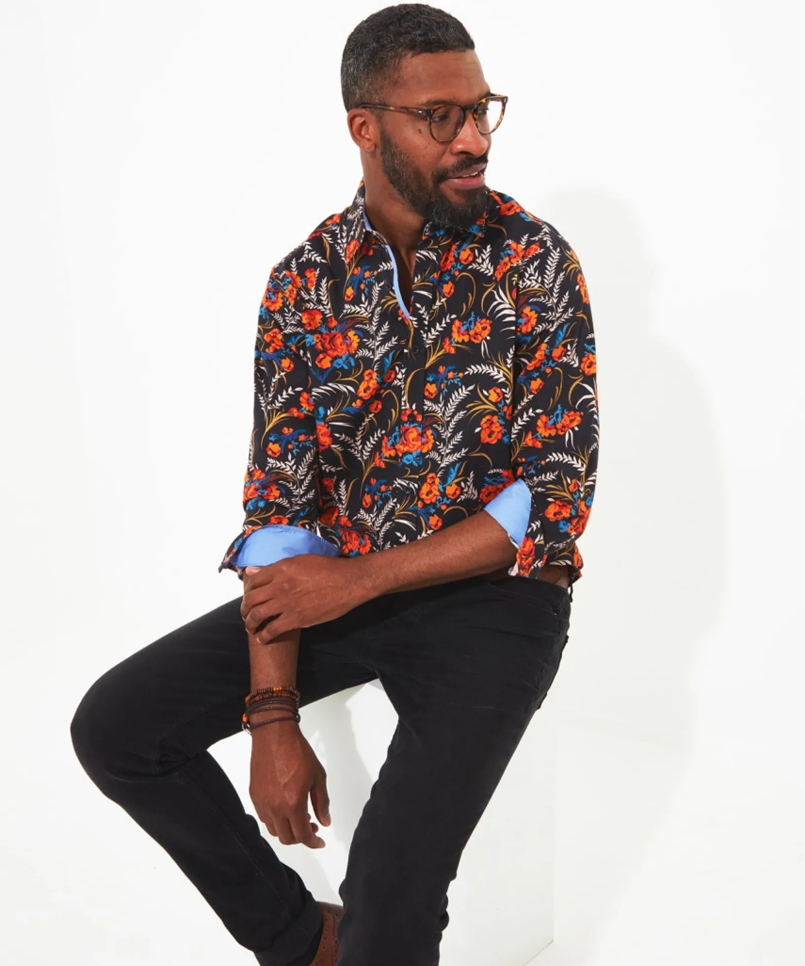 fiery_fun_floral_shirt_0.webp Shop Men's Collection | Funky Shirts | Shirts | Sale Shirts | Top Picks | Top Picks | Men,s | Men,s Joe Browns Fiery Fun Floral Shirt Black