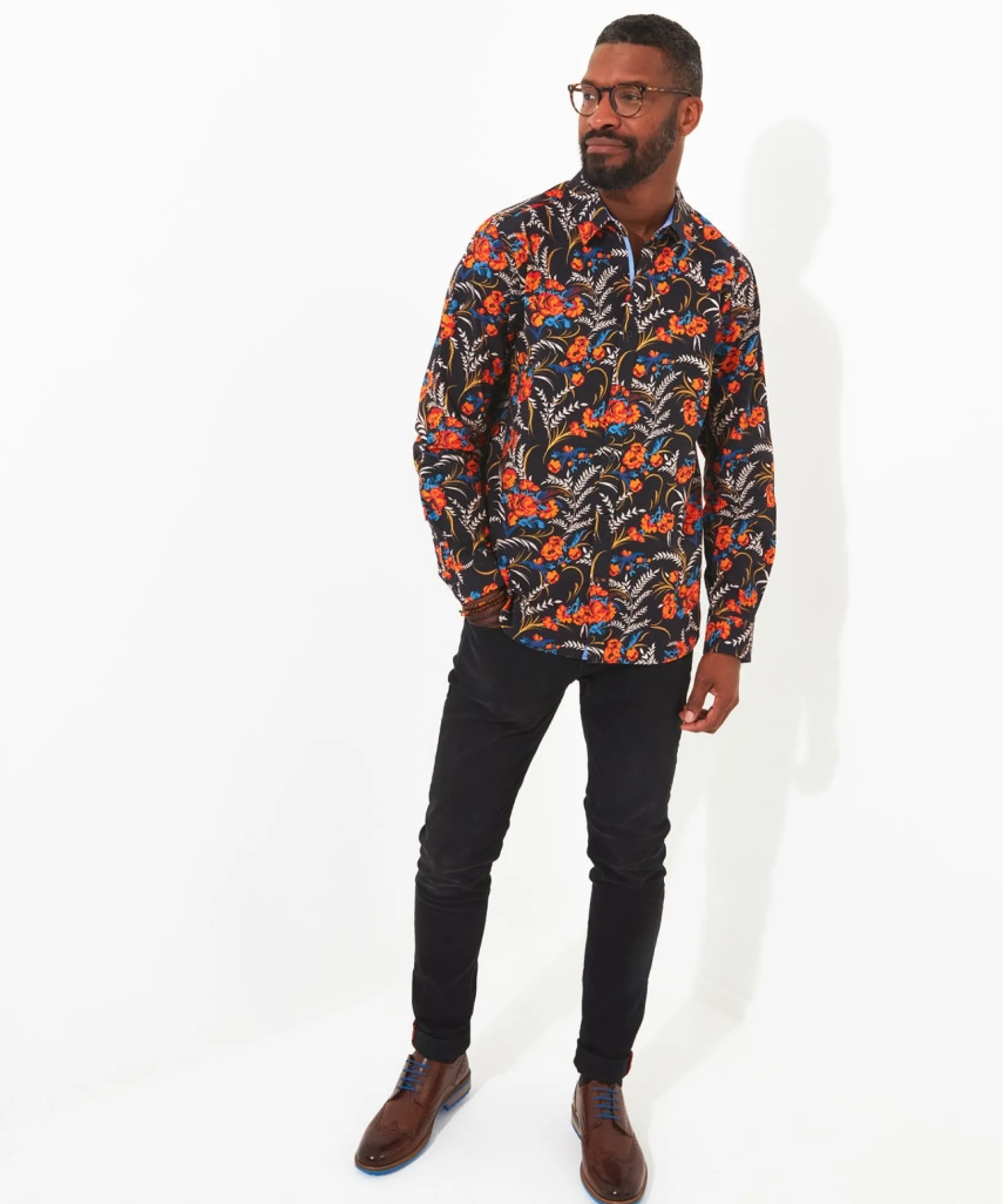 fiery_fun_floral_shirt_2.webp Shop Men's Collection | Funky Shirts | Shirts | Sale Shirts | Top Picks | Top Picks | Men,s | Men,s Joe Browns Fiery Fun Floral Shirt Black