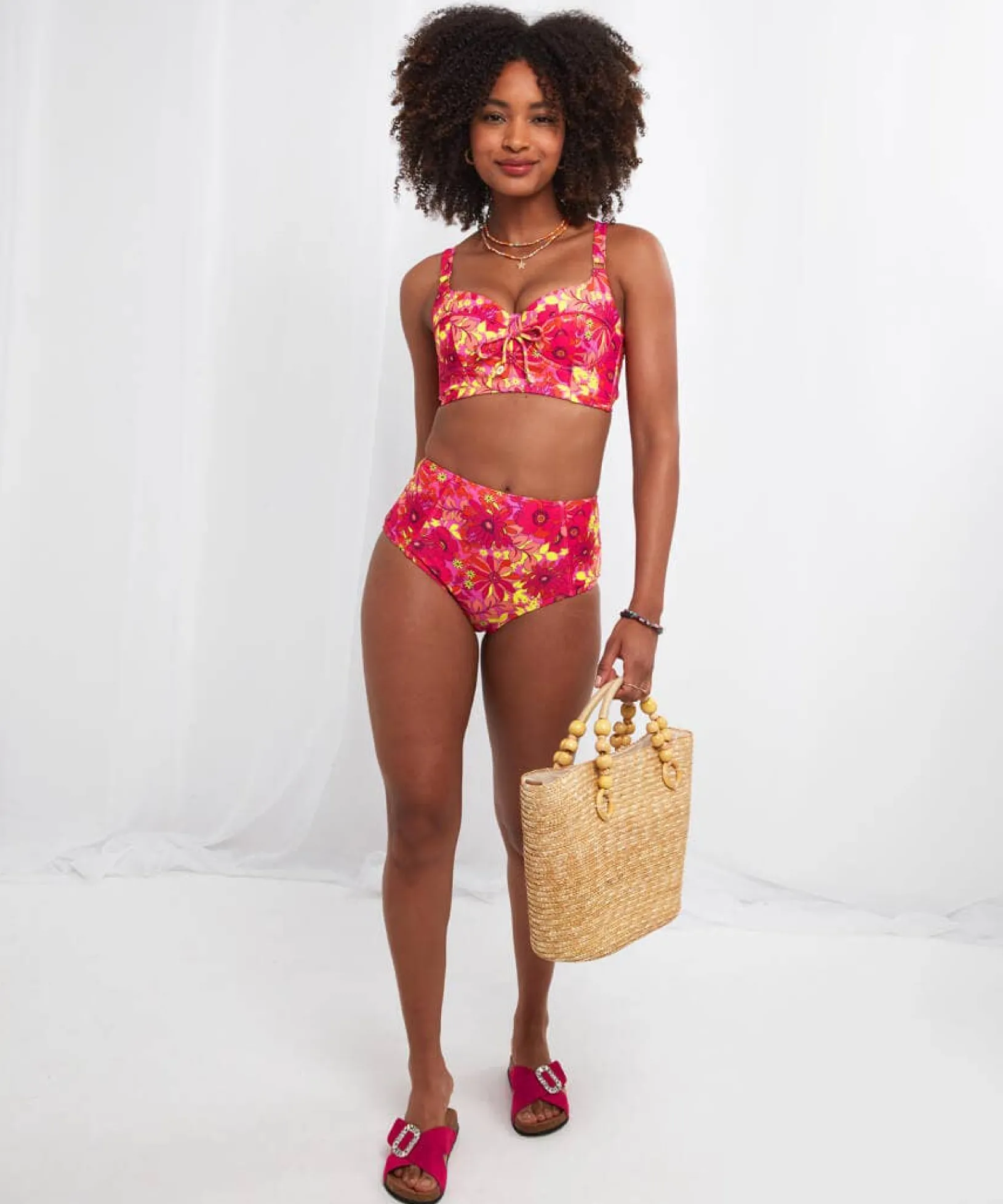 floral_festival_retro_bri_3.webp Sale Swimwear | Women's Joe Browns Floral Festival Retro Brief Pink Multi