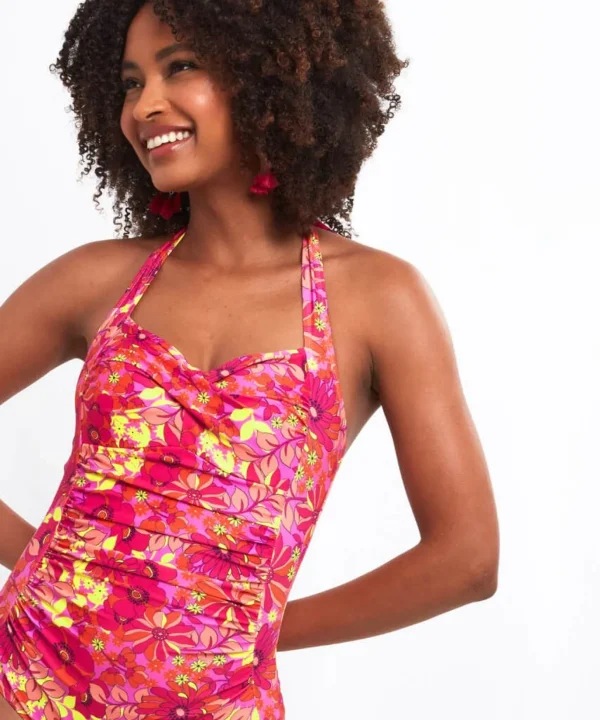 Sale Swimwear | Women's Joe Browns Floral Festival Retro Swimsuit Pink Multi