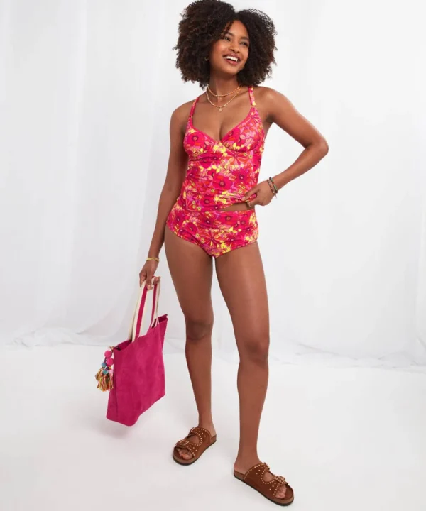 Sale Swimwear | Women's Joe Browns Floral Festival Retro Tankini Top Pink Multi