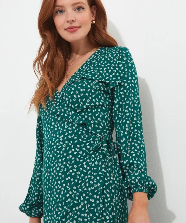 Shop Women's Collection | Midi Dresses | Dresses | Sale Dresses | Top Picks | Top Picks | Women's | Women's Joe Browns Florrie Wrap Frill Dress Green