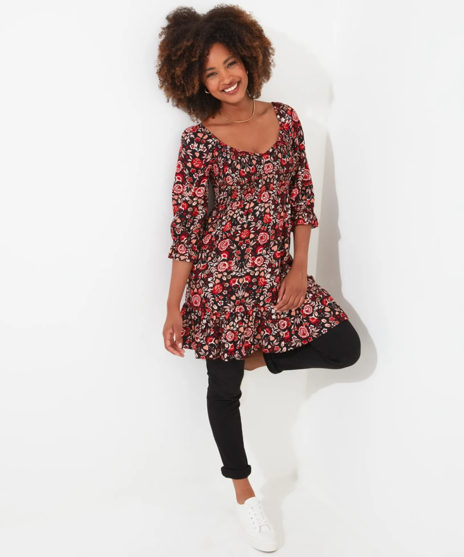 folky_floral_tunic_dress_2.webp Shop Women's Collection | Tops, Tunics & Blouses | Sale Tops, Tunics & Blouses | Top Picks | Women's | Women's Joe Browns Folky Floral Tunic Dress Multi